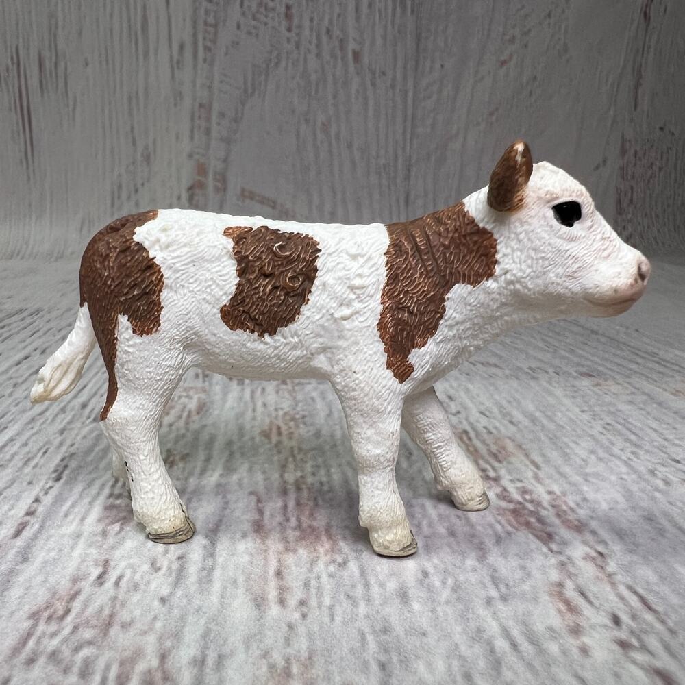 Schleich Calf Figure Brown White Spotted Farm Animal Toy Germany 3x2 In